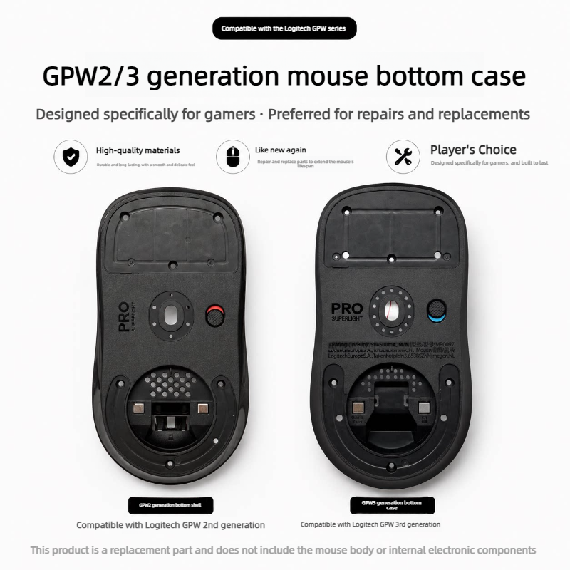 Logitech Mouse G Pro X Superlight - Carcasa inferior de repuesto para ratón