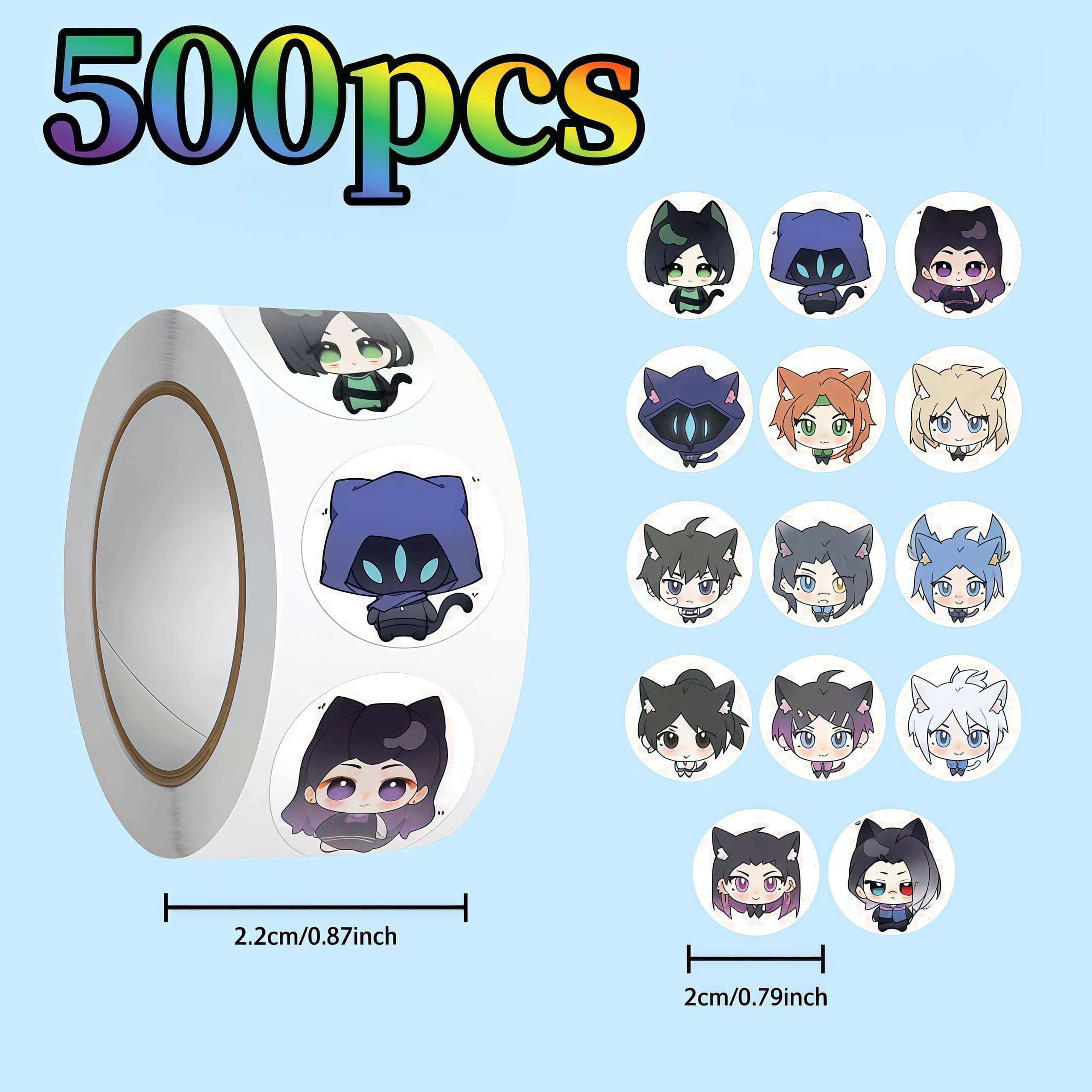 500 pegatinas redondas de Valo - Gaming Accessories For Room reseña y precio